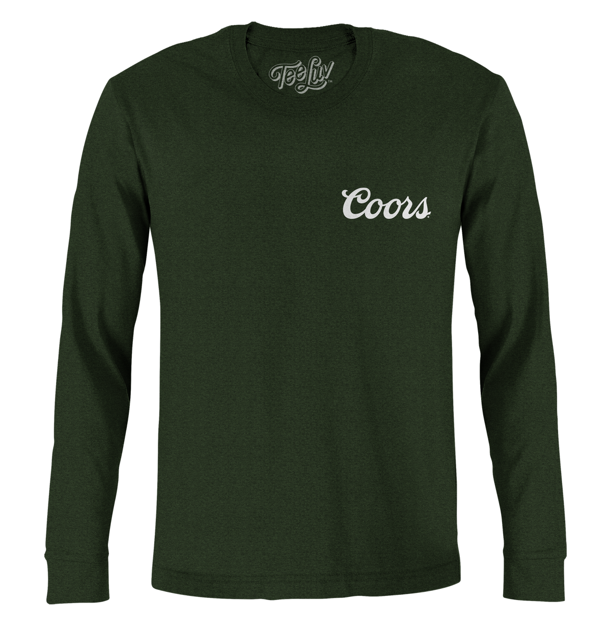 Coors Banquet Double Sided Long Sleeve Beer Logo T-Shirt - Forest Green