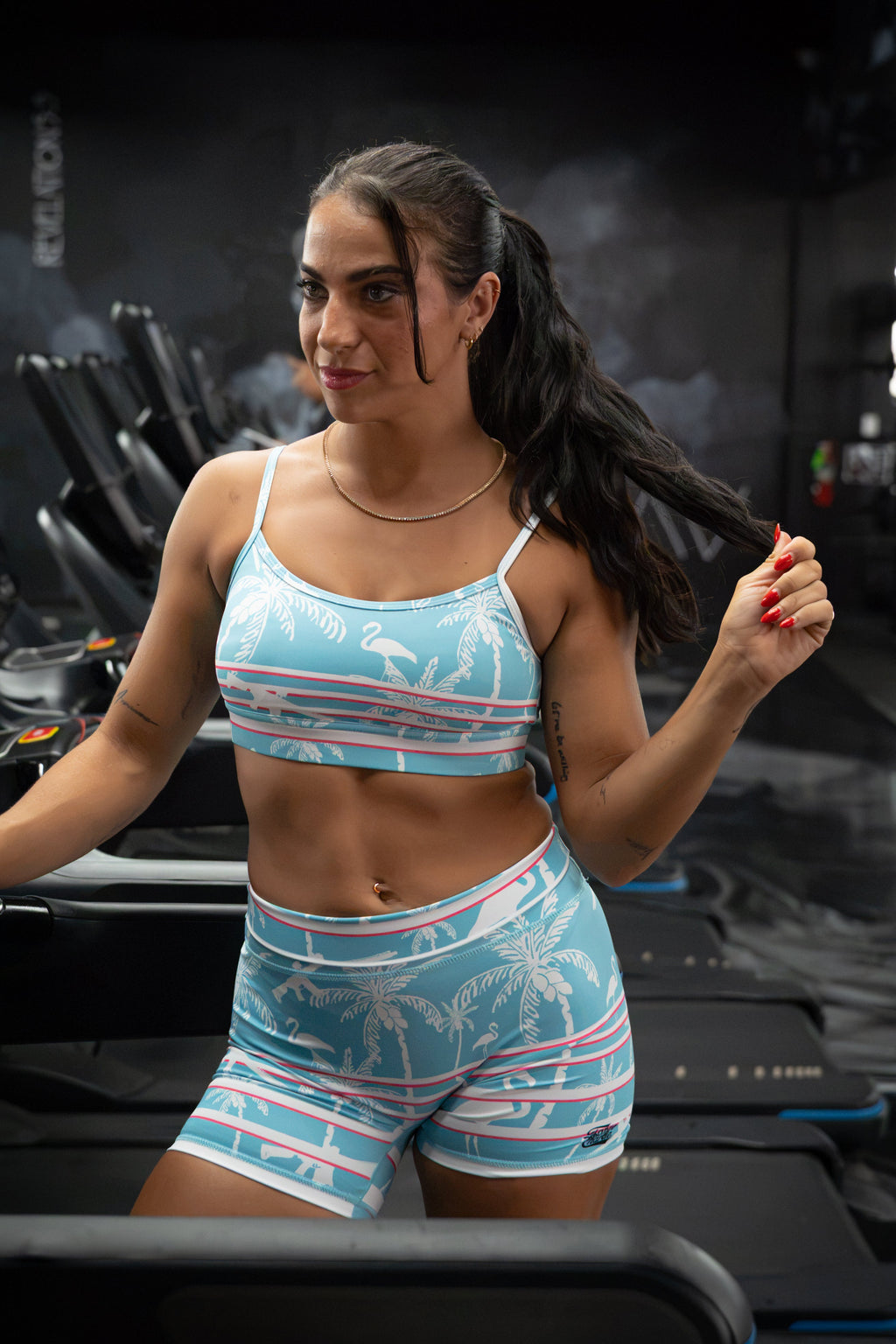 Women's High-Waisted Seamless Front Compression Training Shorts | Miami Vice Mayhem