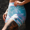 Women's High-Waisted Seamless Front Compression Training Shorts | Miami Vice Mayhem