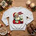 Santa Middle Finger Christmas Sweatshirt, Vintage Funny Sweater for Naughty Holiday Humor