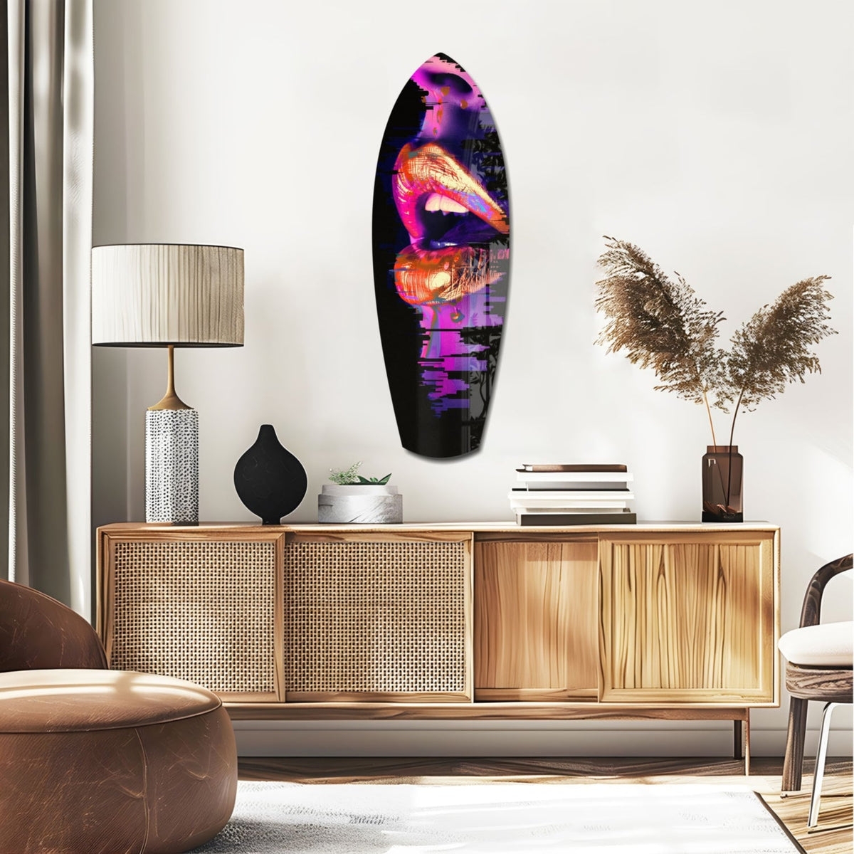 Colorful Lips V7 Glass Wall Art
