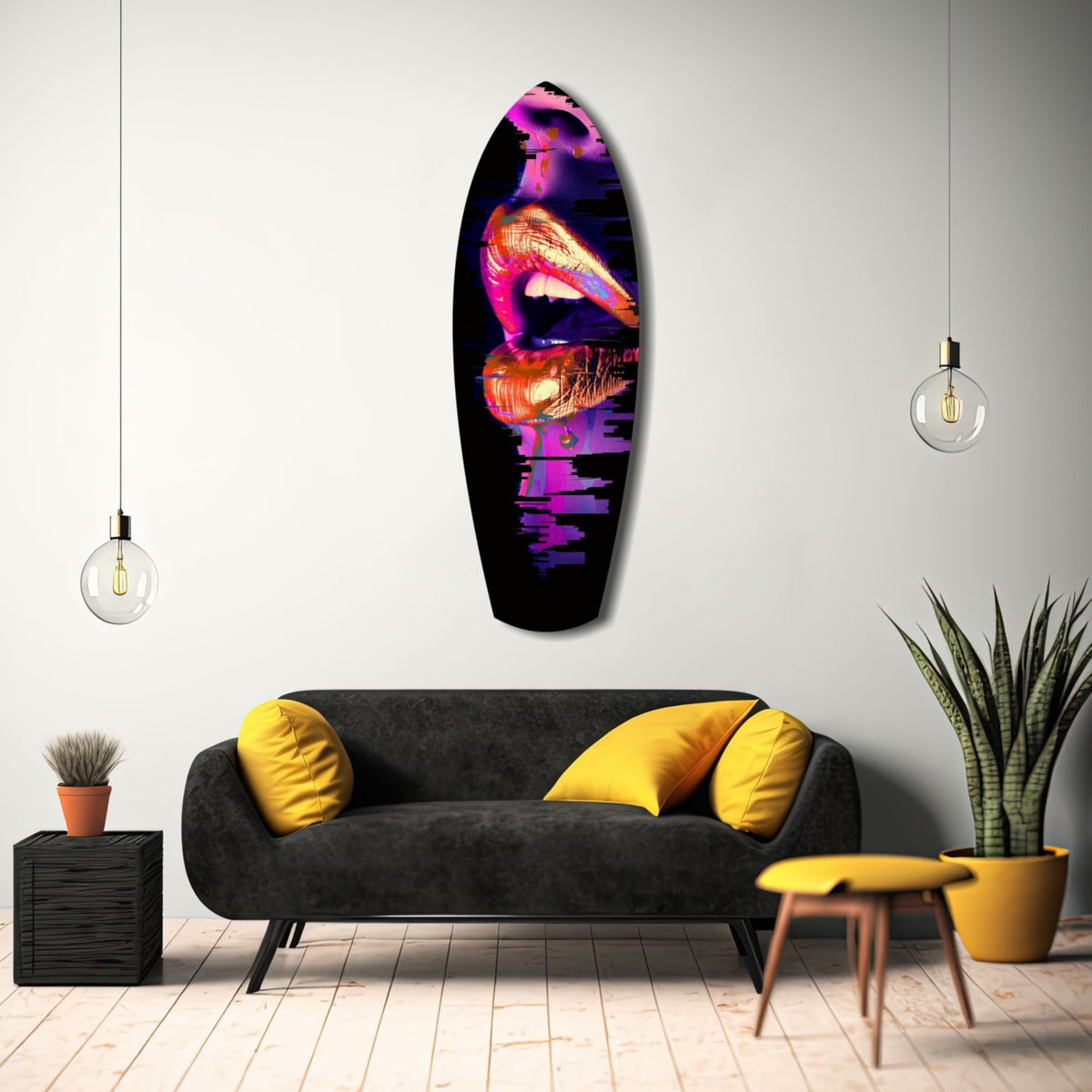 Colorful Lips V7 Glass Wall Art