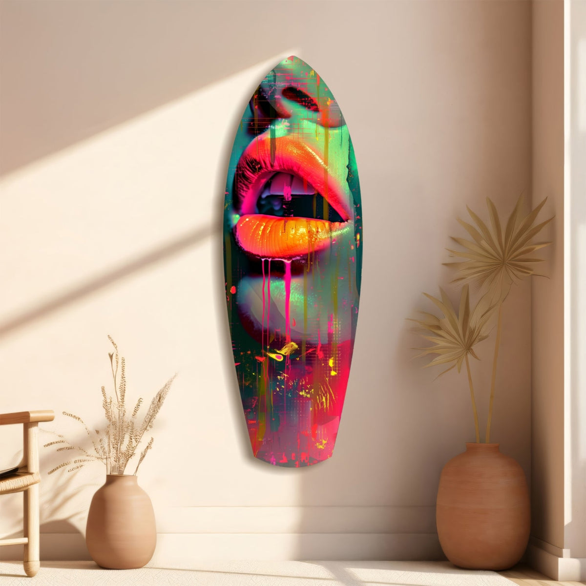Colorful Lips V13 Glass Wall Art